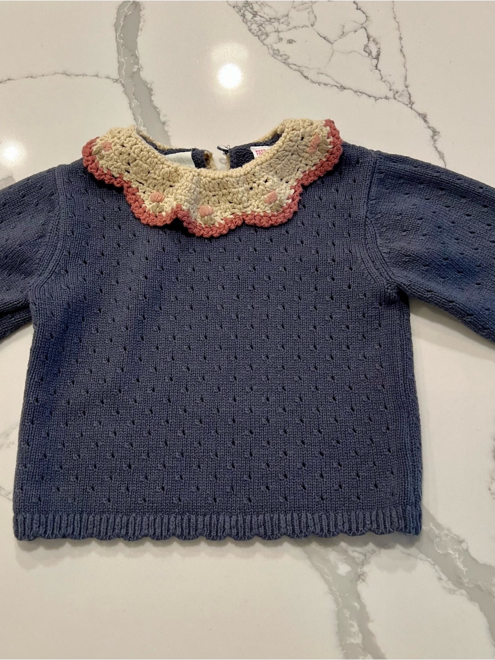 MATCHING SET- ZARA Kids Dark Blue Knit Crocheted Top/Bottom❤️